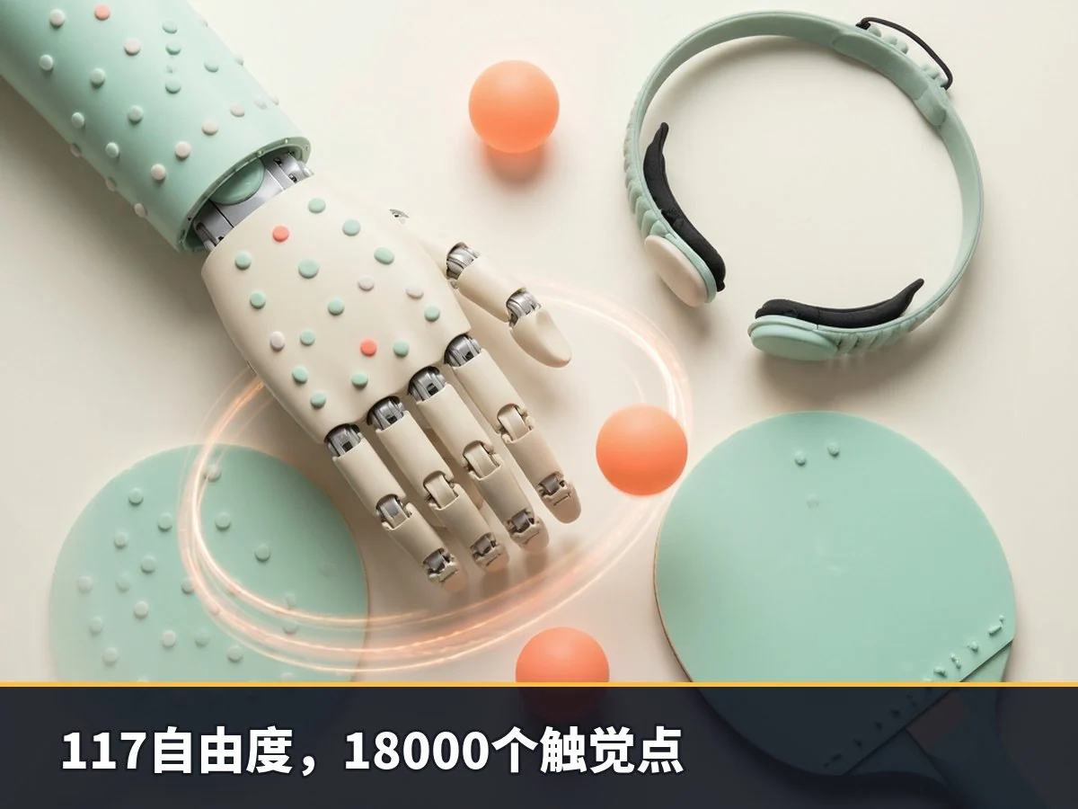 117自由度,18000个触觉点