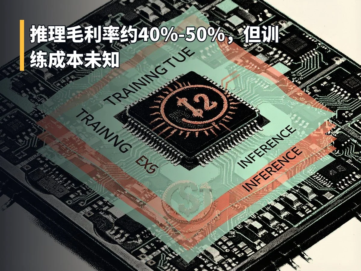 推理毛利率约40%-50%,但训练成本未知