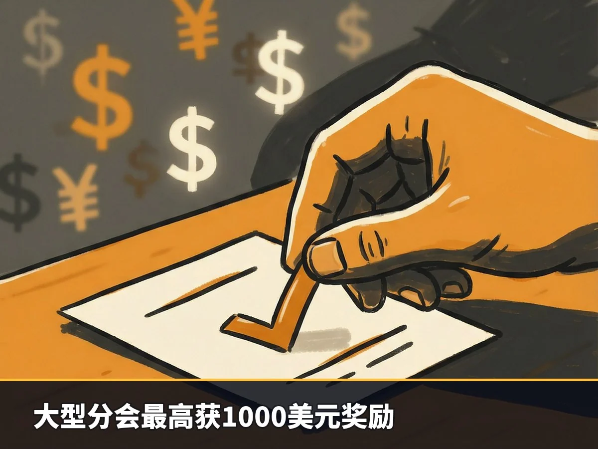 大型分会最高获1000美元奖励