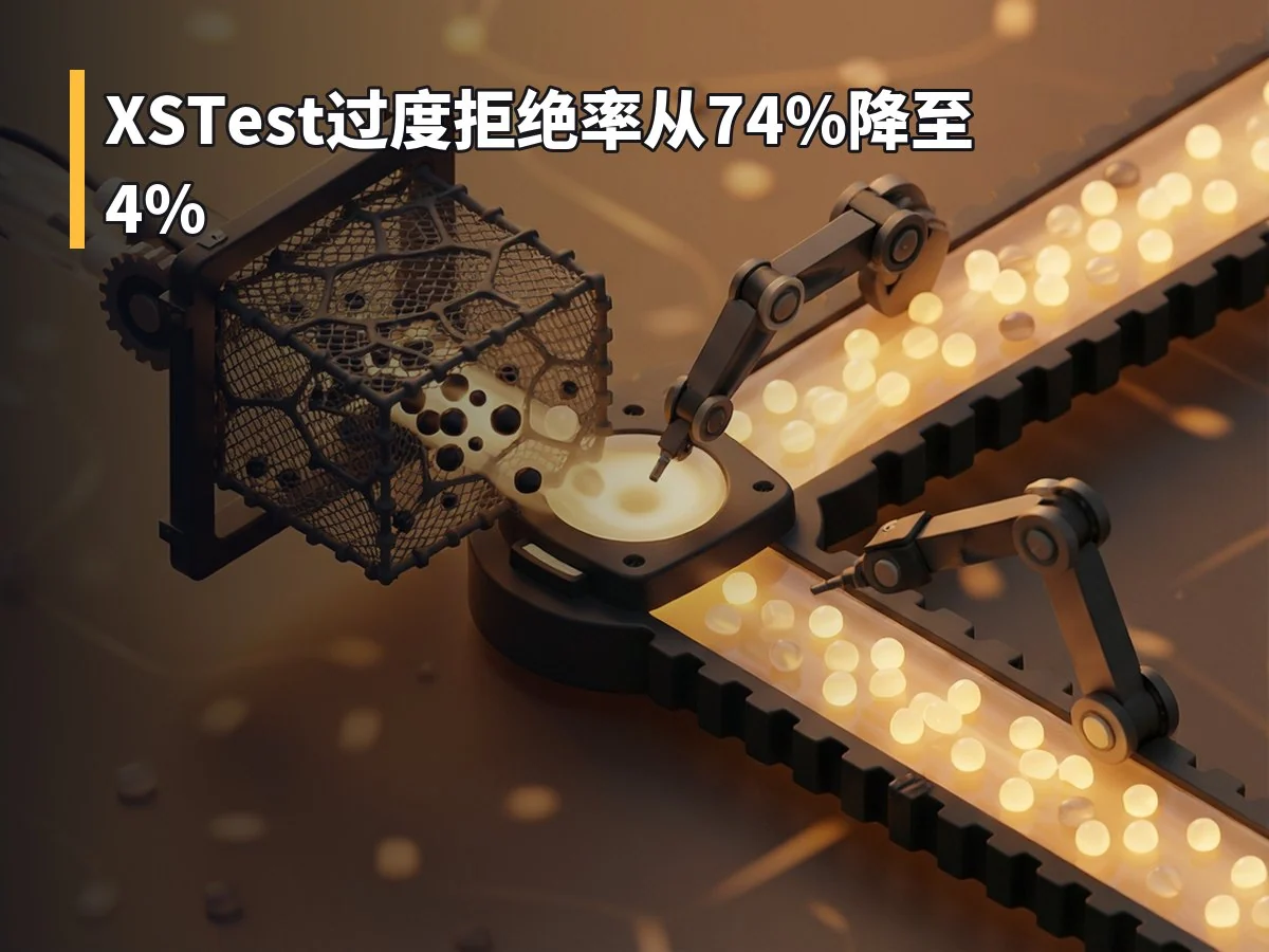 XSTest过度拒绝率从74%降至4%