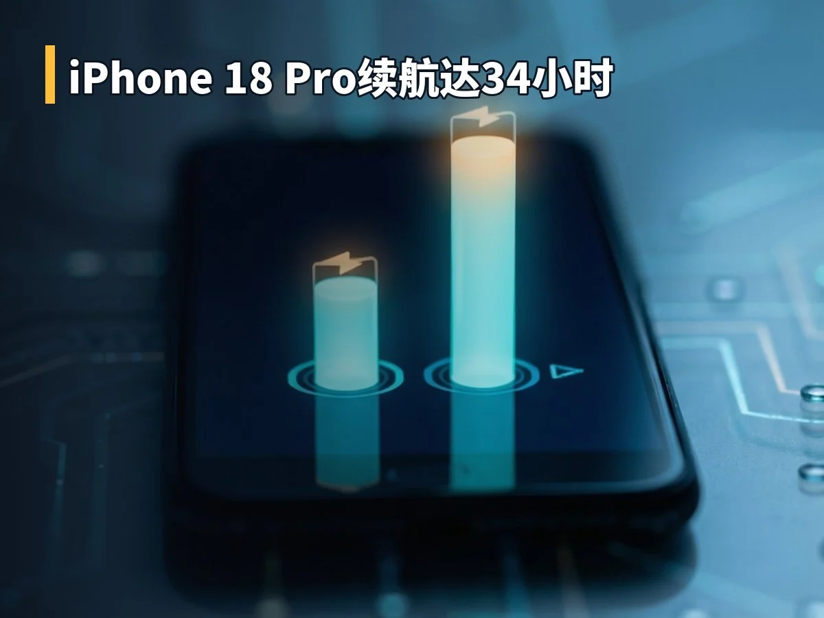 iPhone 18 Pro续航达34小时