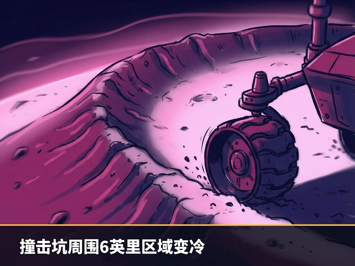 撞击坑周围6英里区域变冷