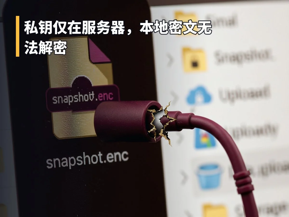 私钥仅在服务器，本地密文无法解密