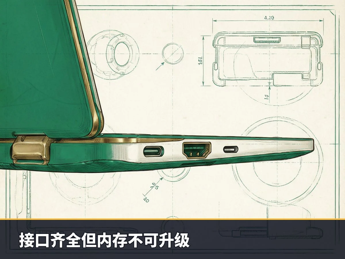 接口齐全但内存不可升级
