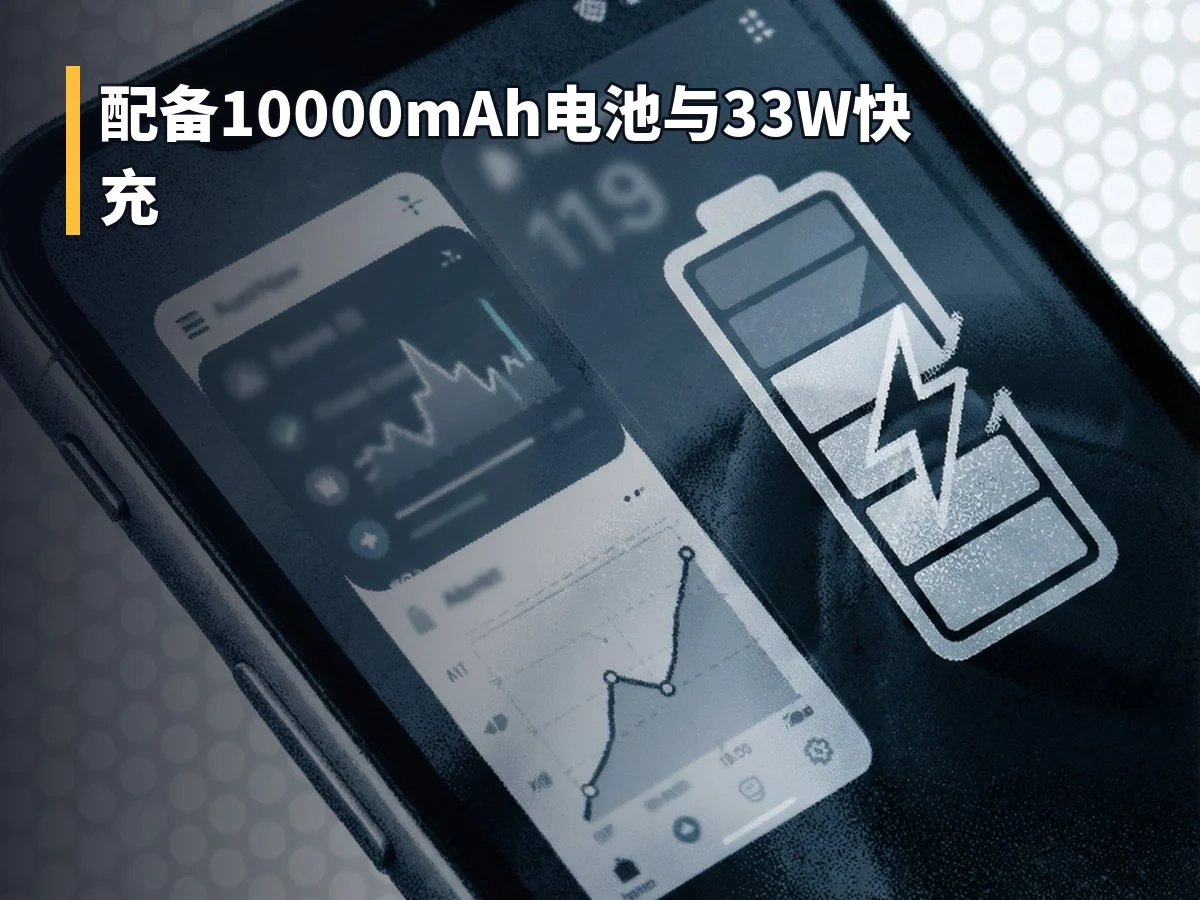 配备10000mAh电池与33W快充