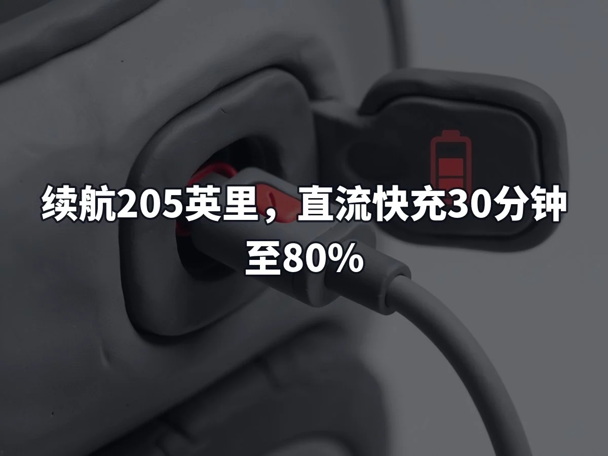 续航205英里，直流快充30分钟至80%