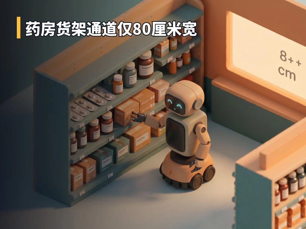 药房货架通道仅80厘米宽