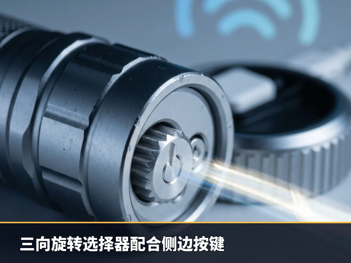 三向旋转选择器配合侧边按键