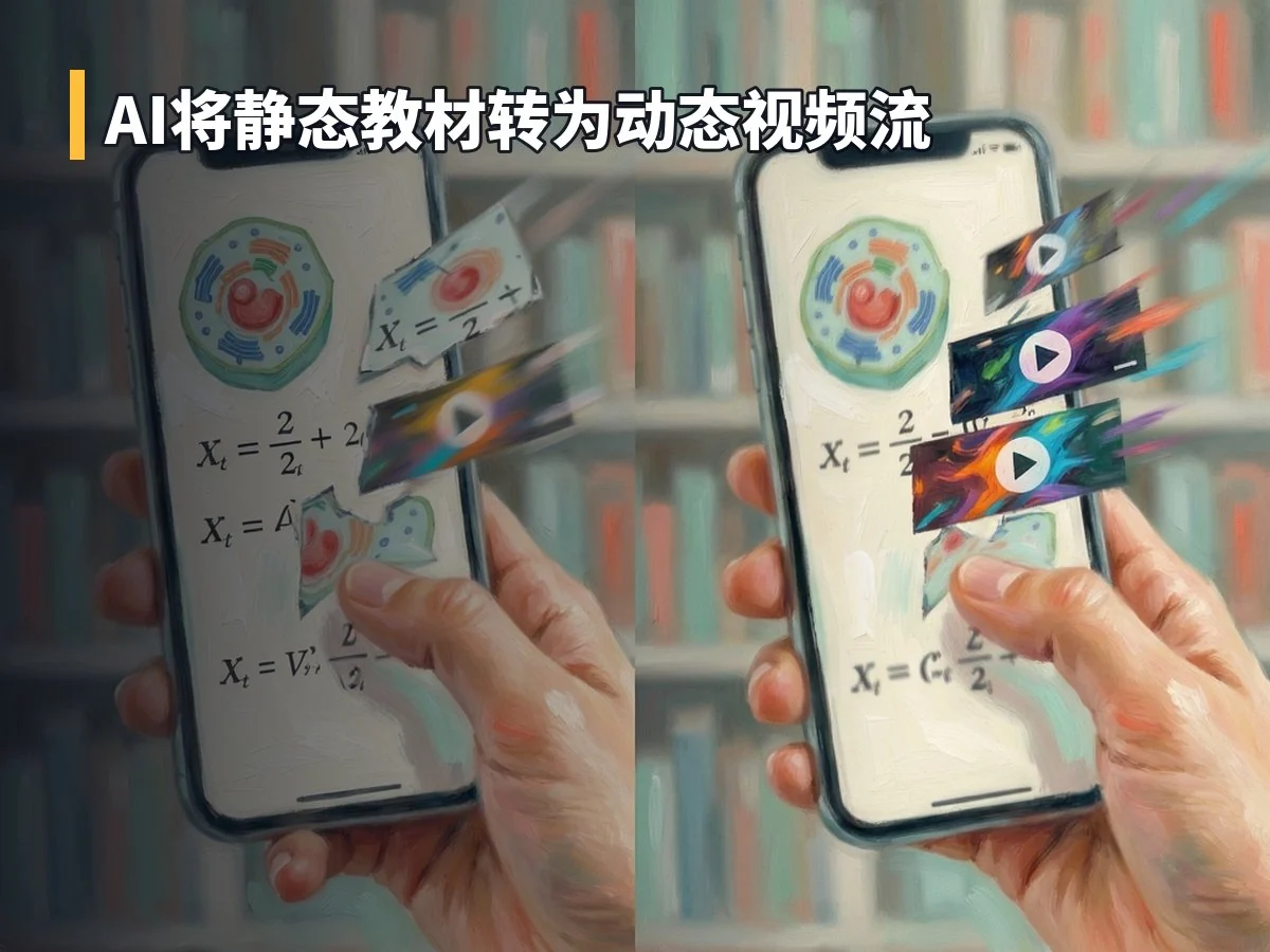 AI将静态教材转为动态视频流