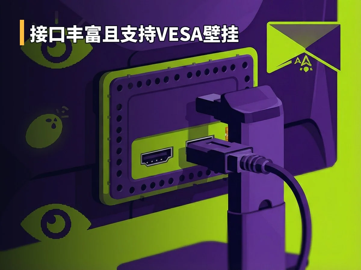 接口丰富且支持VESA壁挂