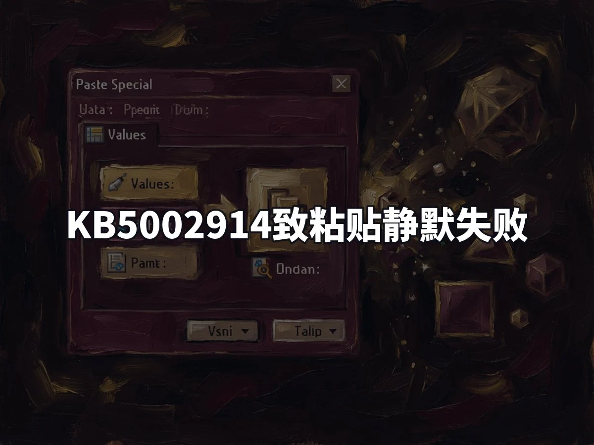 KB5002914致粘贴静默失败