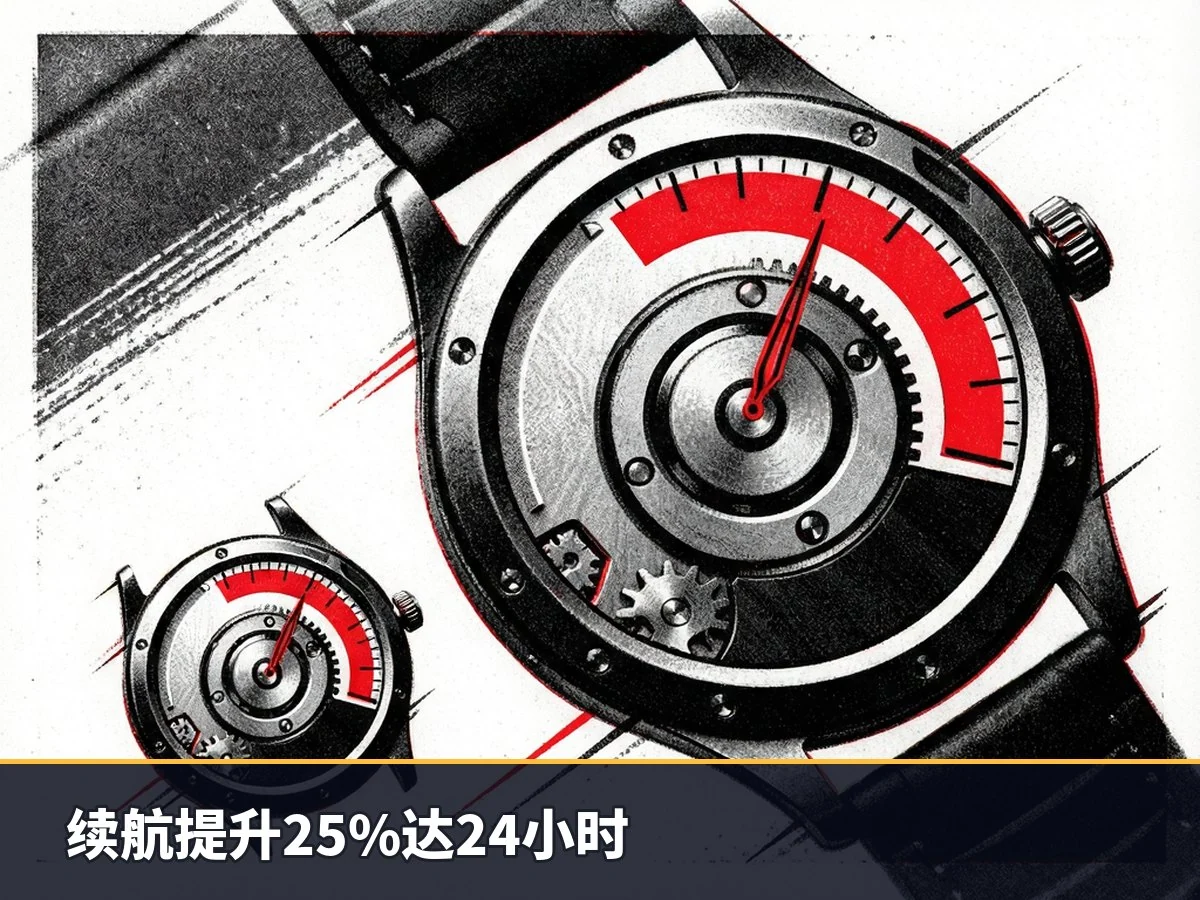 续航提升25%达24小时