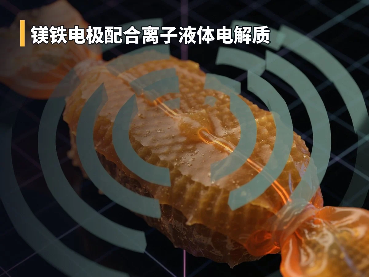 镁铁电极配合离子液体电解质