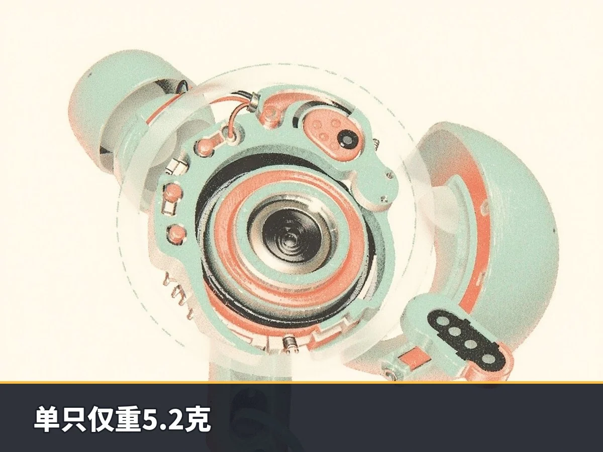 单只仅重5.2克