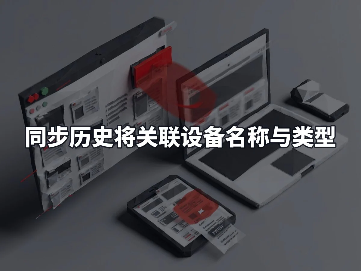 同步历史将关联设备名称与类型