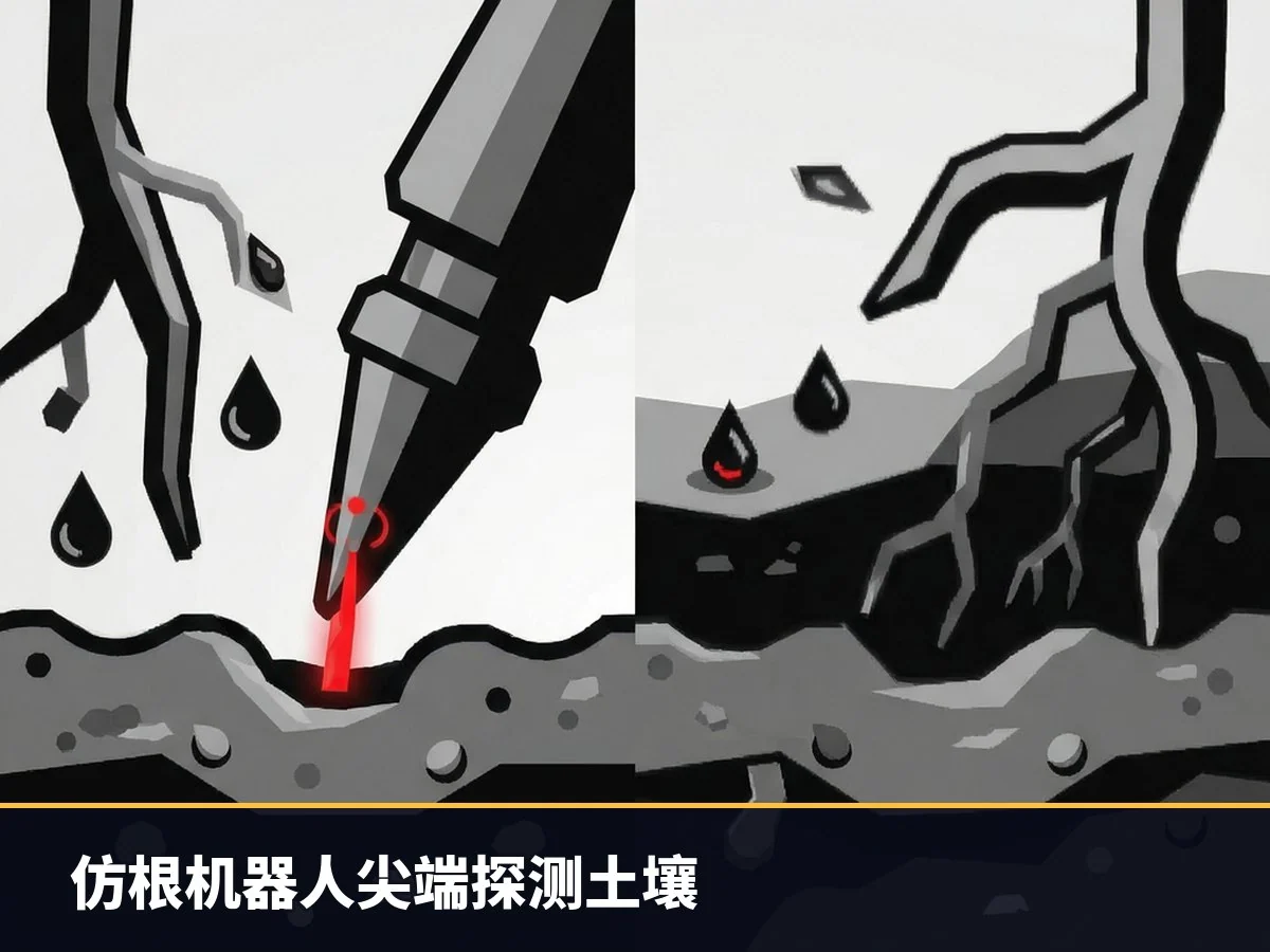 仿根机器人尖端探测土壤