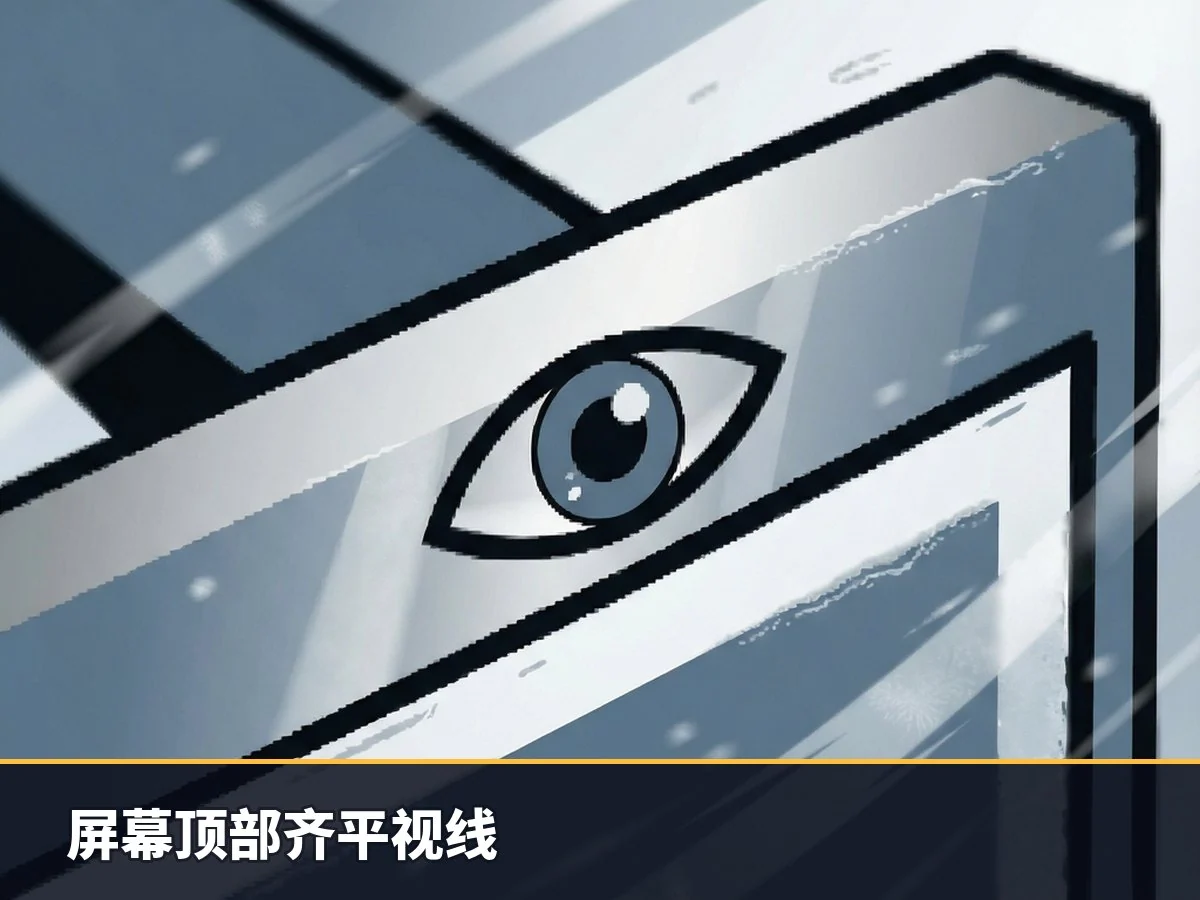 屏幕顶部齐平视线