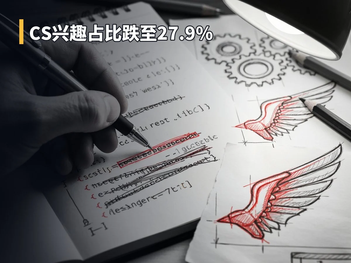 CS兴趣占比跌至27.9%
