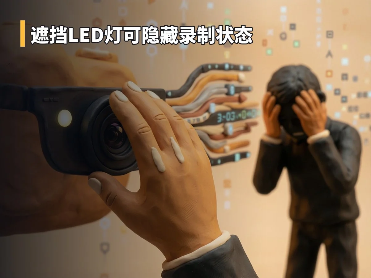 遮挡LED灯可隐藏录制状态