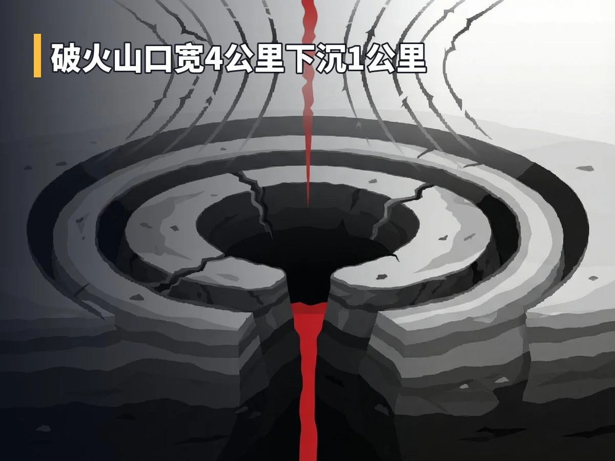 破火山口宽4公里下沉1公里