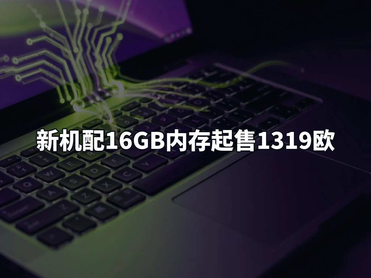 新机配16GB内存起售1319欧
