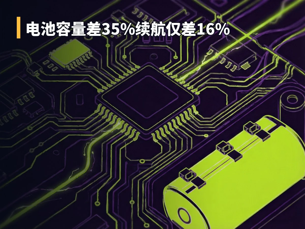 电池容量差35%续航仅差16%