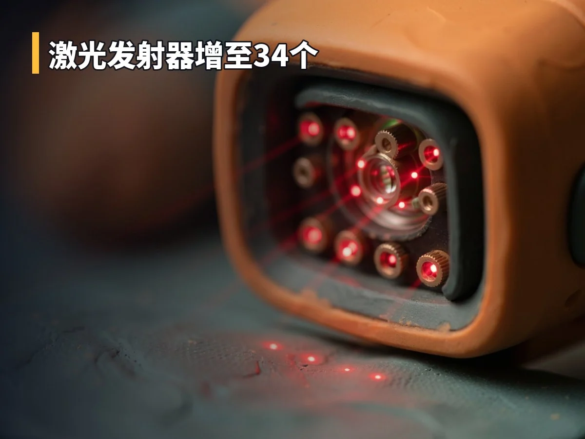 激光发射器增至34个