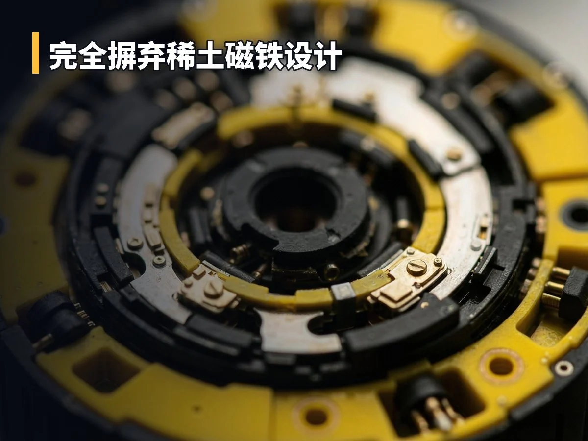 完全摒弃稀土磁铁设计