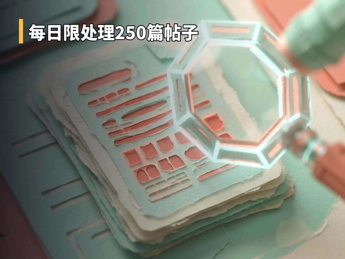每日限处理250篇帖子