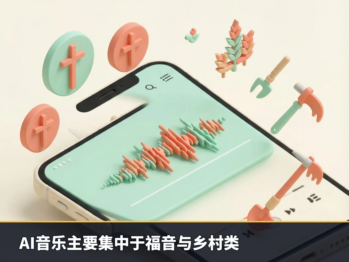 AI音乐主要集中于福音与乡村类