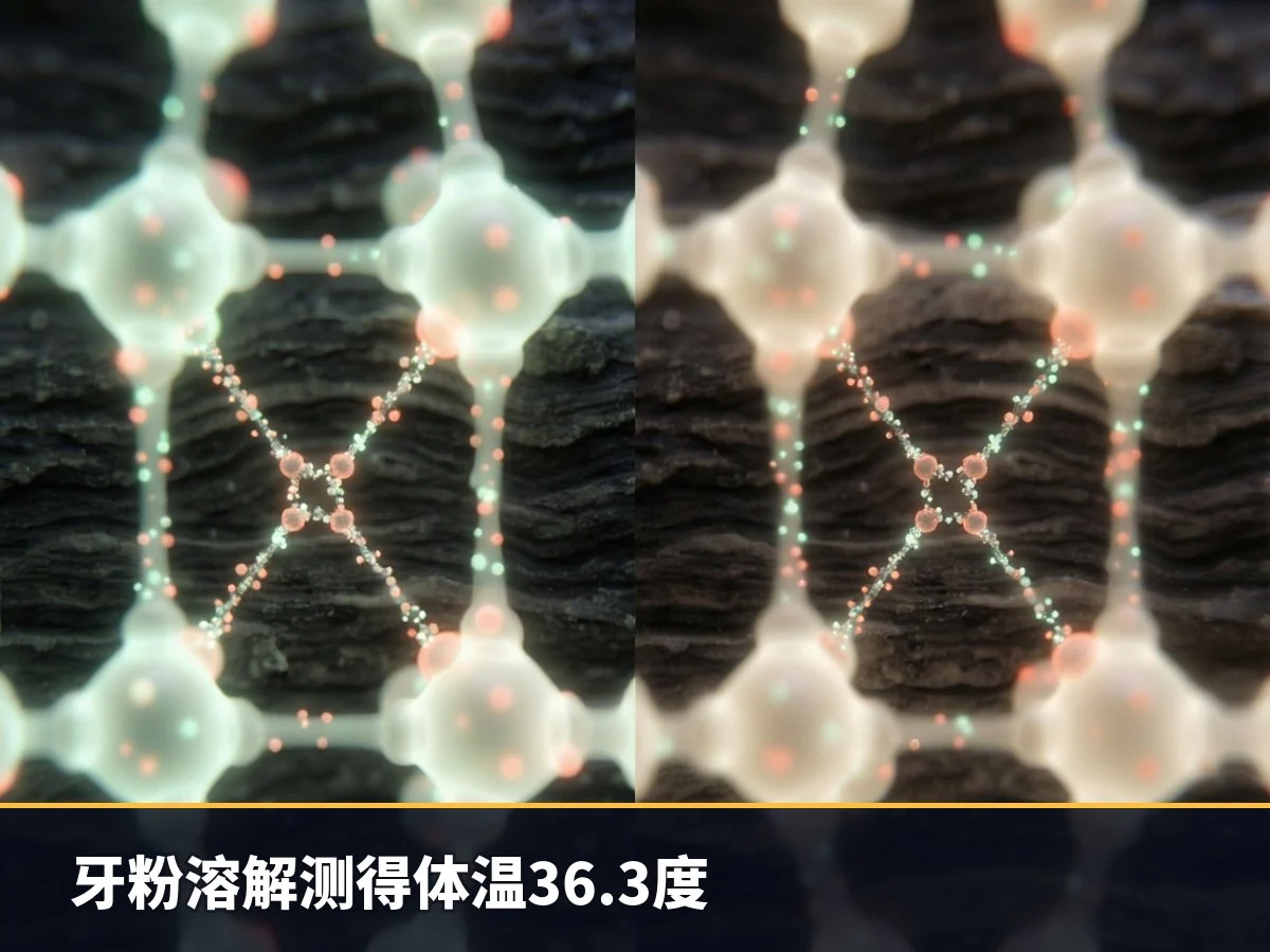 牙粉溶解测得体温36.3度