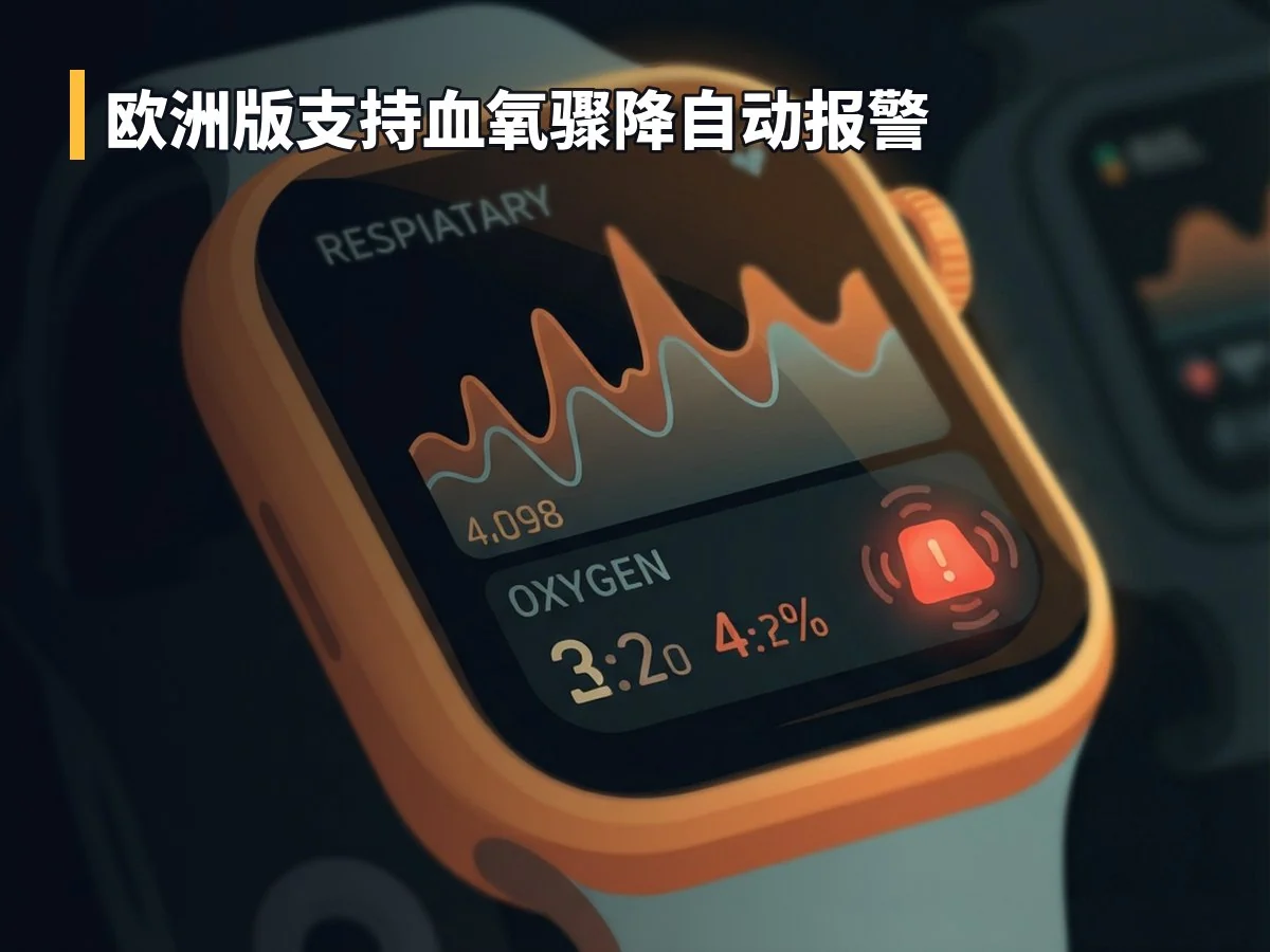 欧洲版支持血氧骤降自动报警