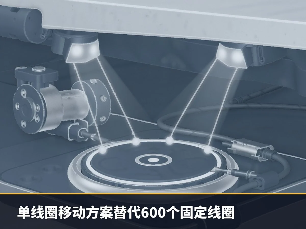 单线圈移动方案替代600个固定线圈