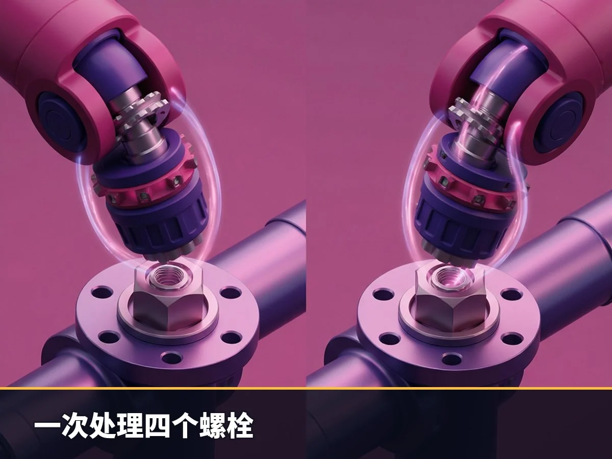 一次处理四个螺栓