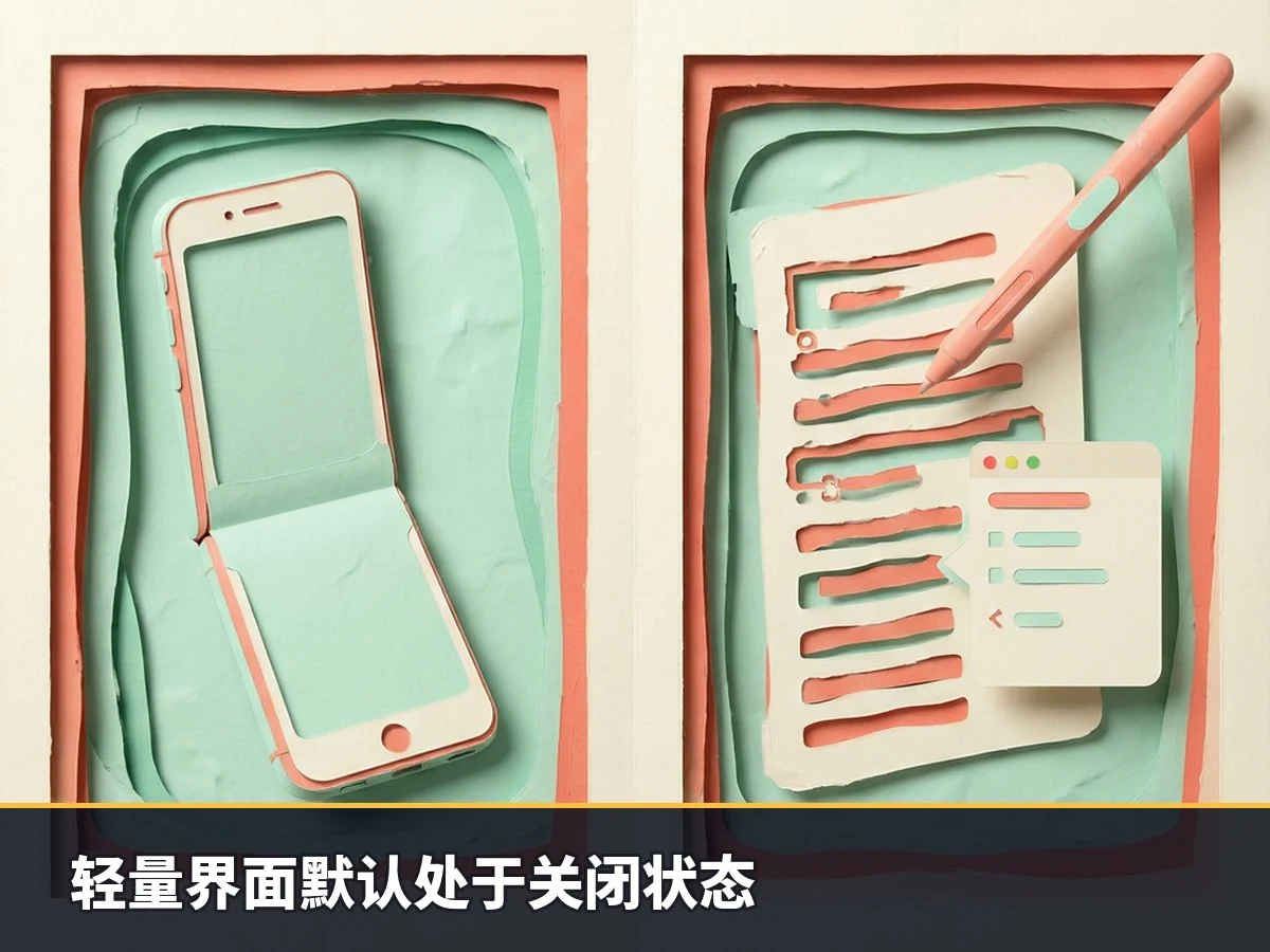 轻量界面默认处于关闭状态