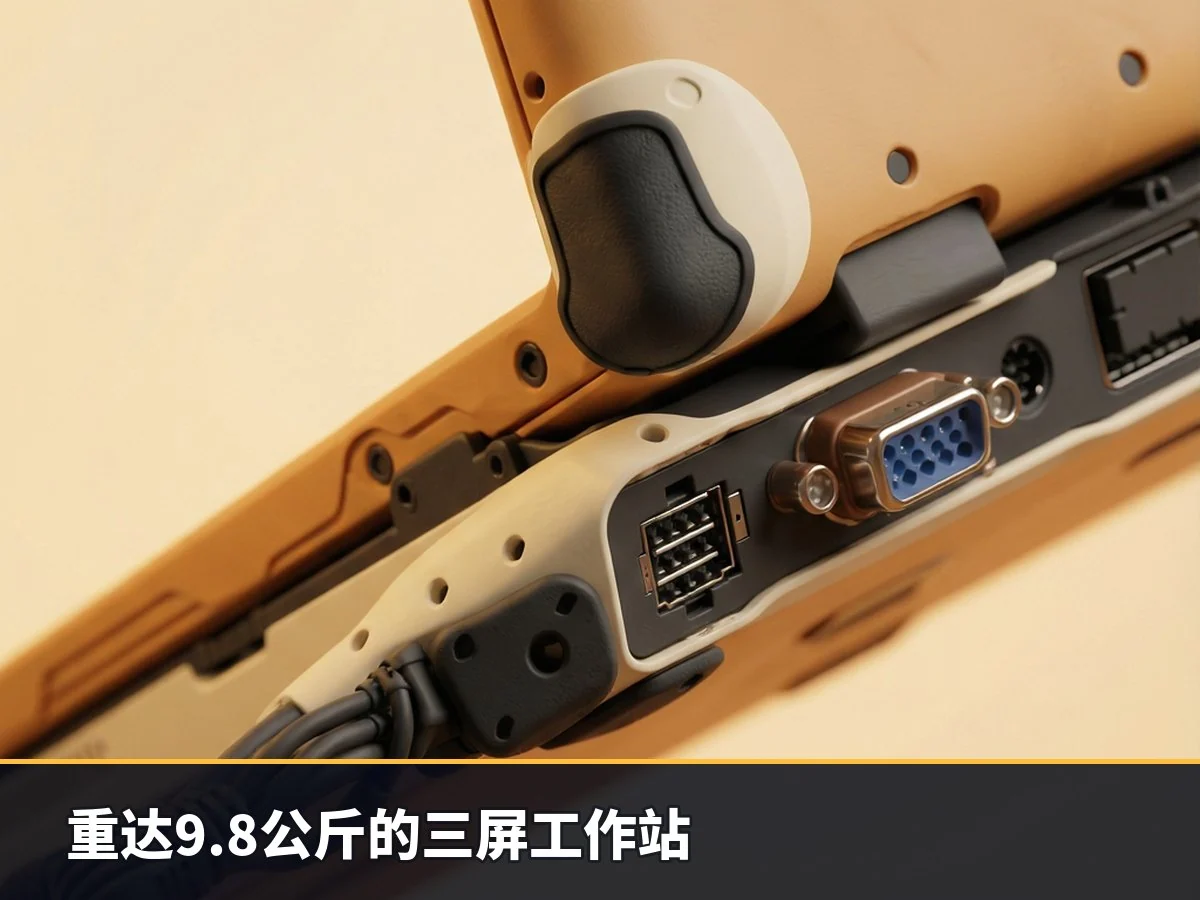 重达9.8公斤的三屏工作站
