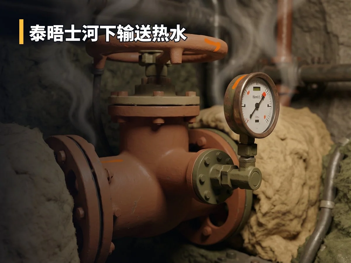 泰晤士河下输送热水