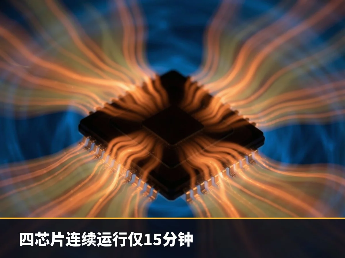四芯片连续运行仅15分钟