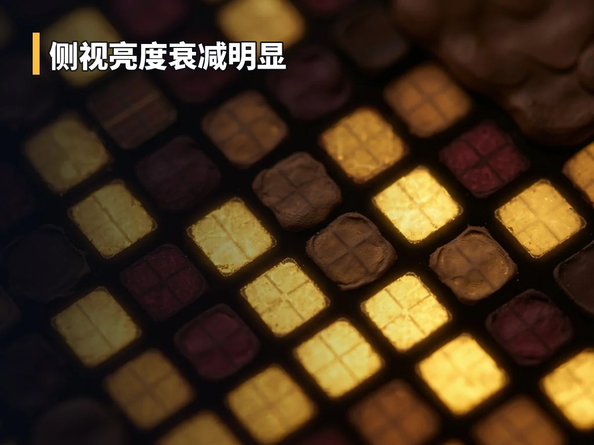 侧视亮度衰减明显