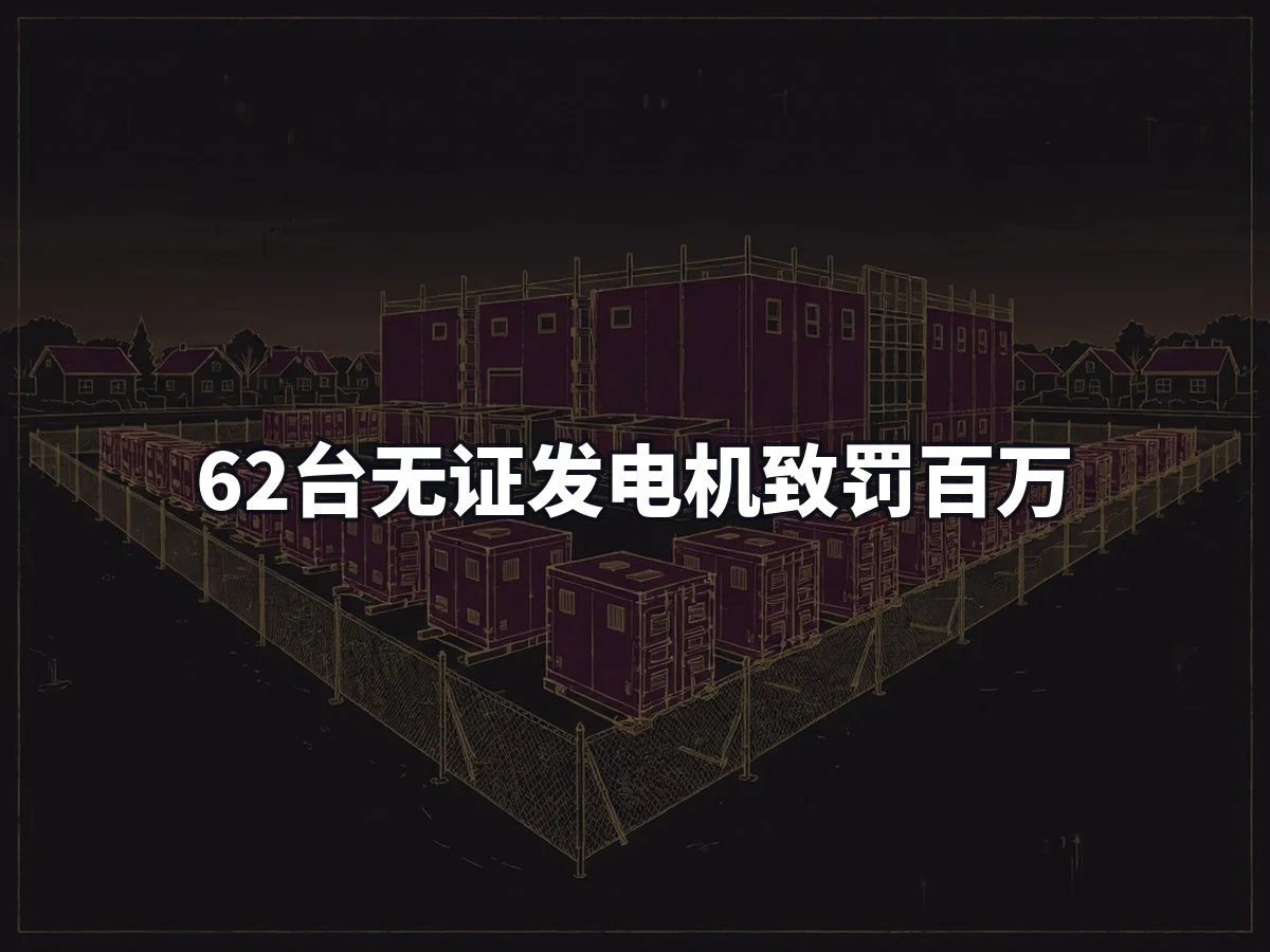 62台无证发电机致罚百万