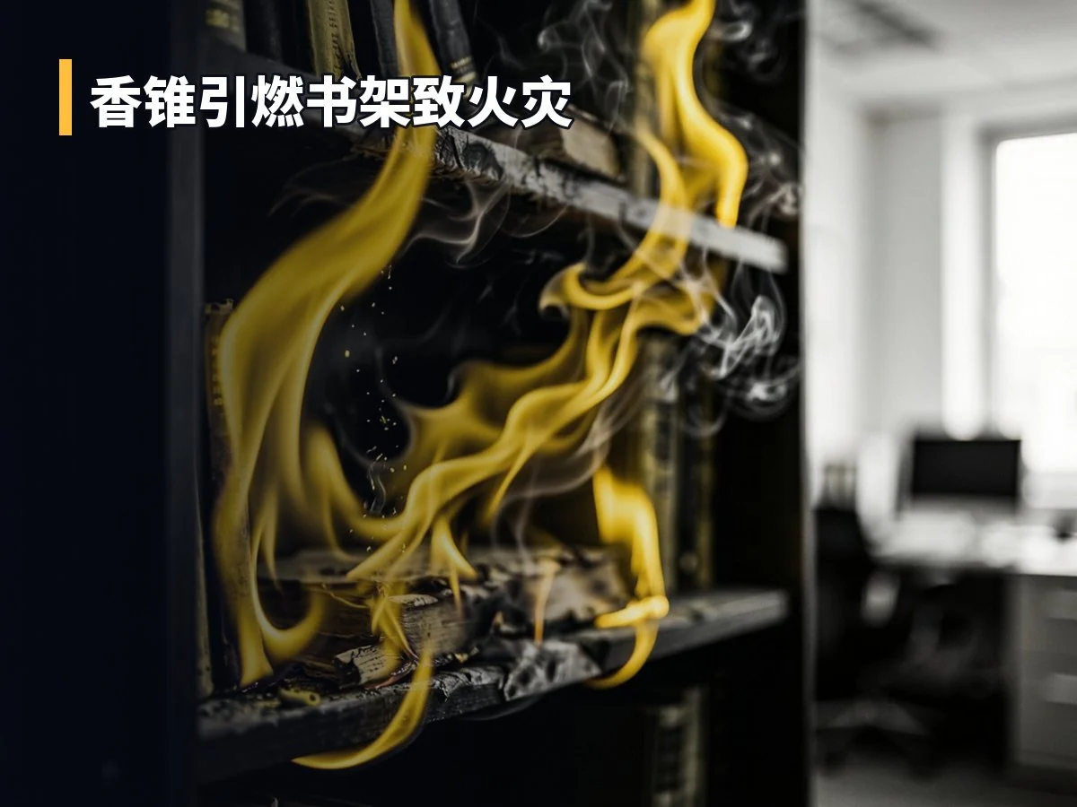 香锥引燃书架致火灾