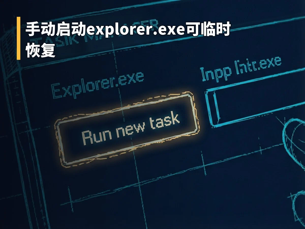 手动启动explorer.exe可临时恢复