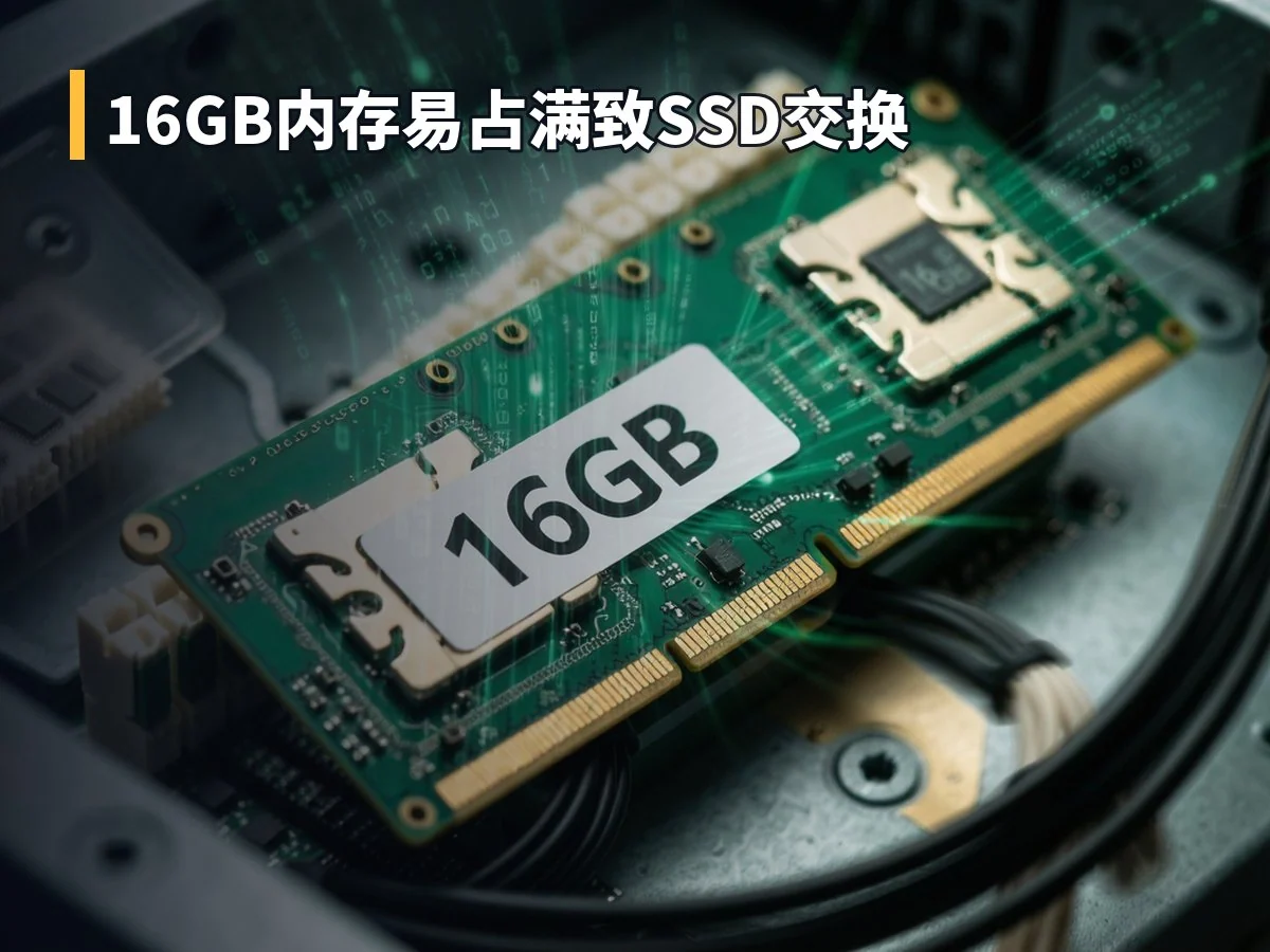 16GB内存易占满致SSD交换