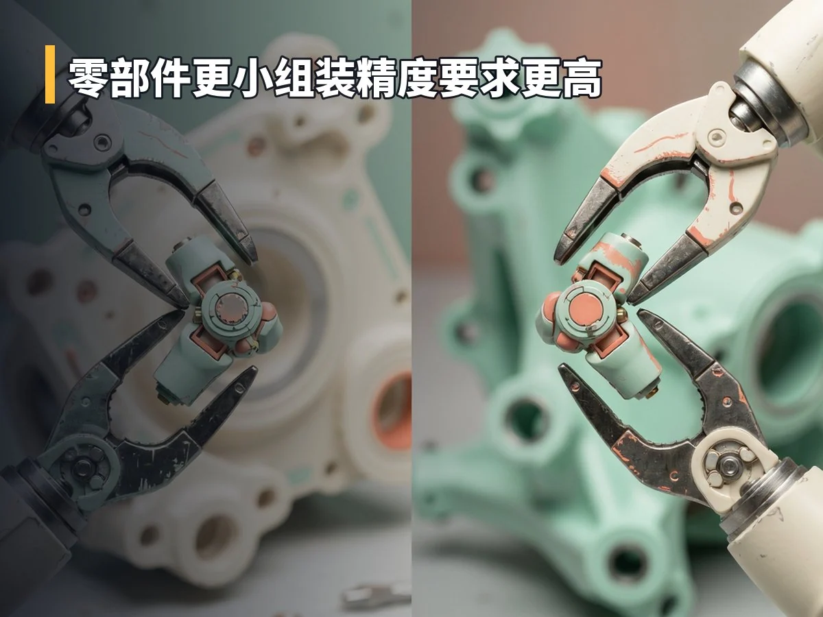 零部件更小组装精度要求更高