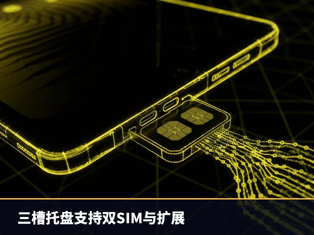 三槽托盘支持双SIM与扩展