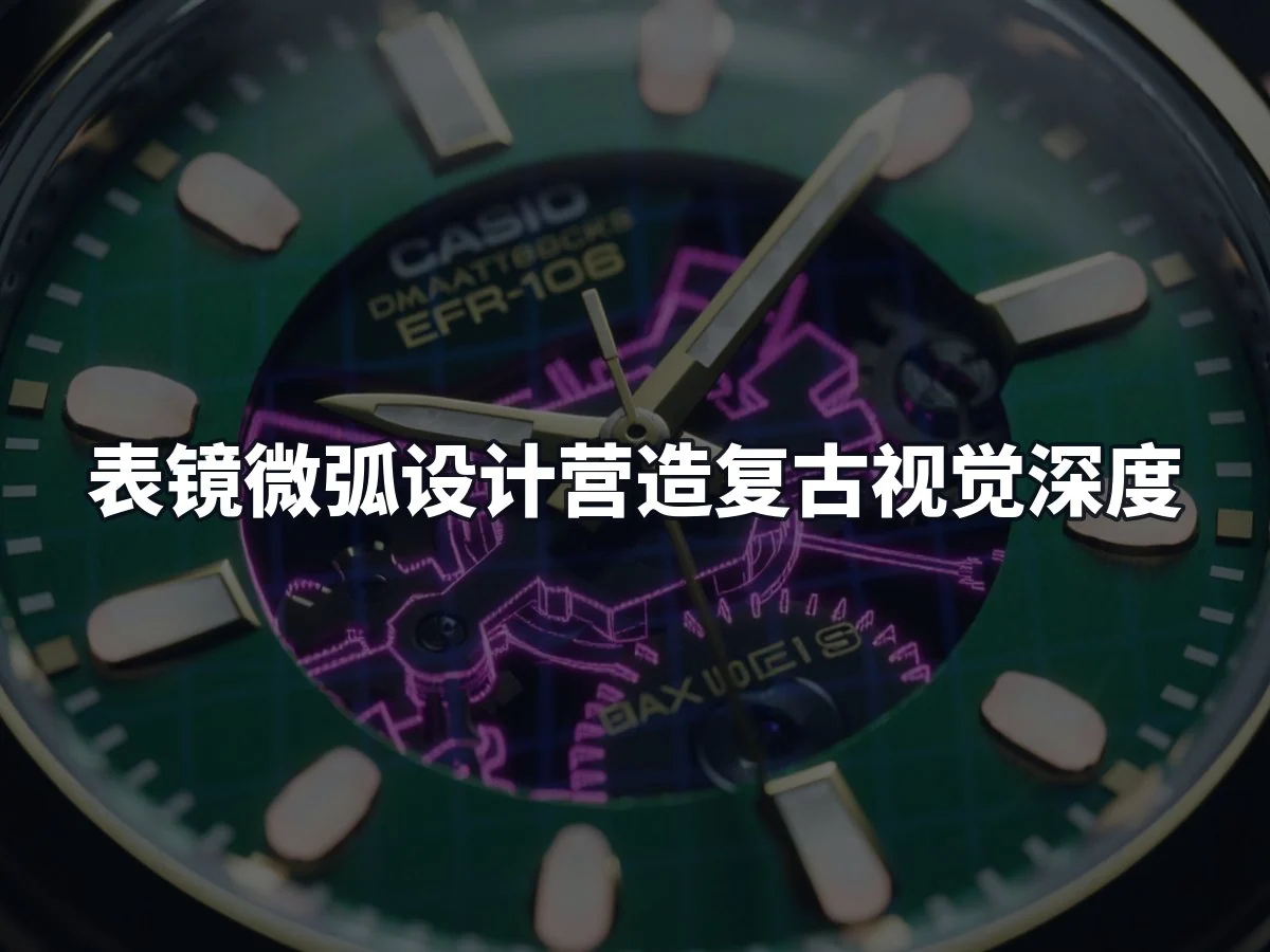 表镜微弧设计营造复古视觉深度