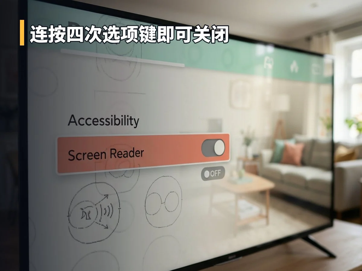 连按四次选项键即可关闭