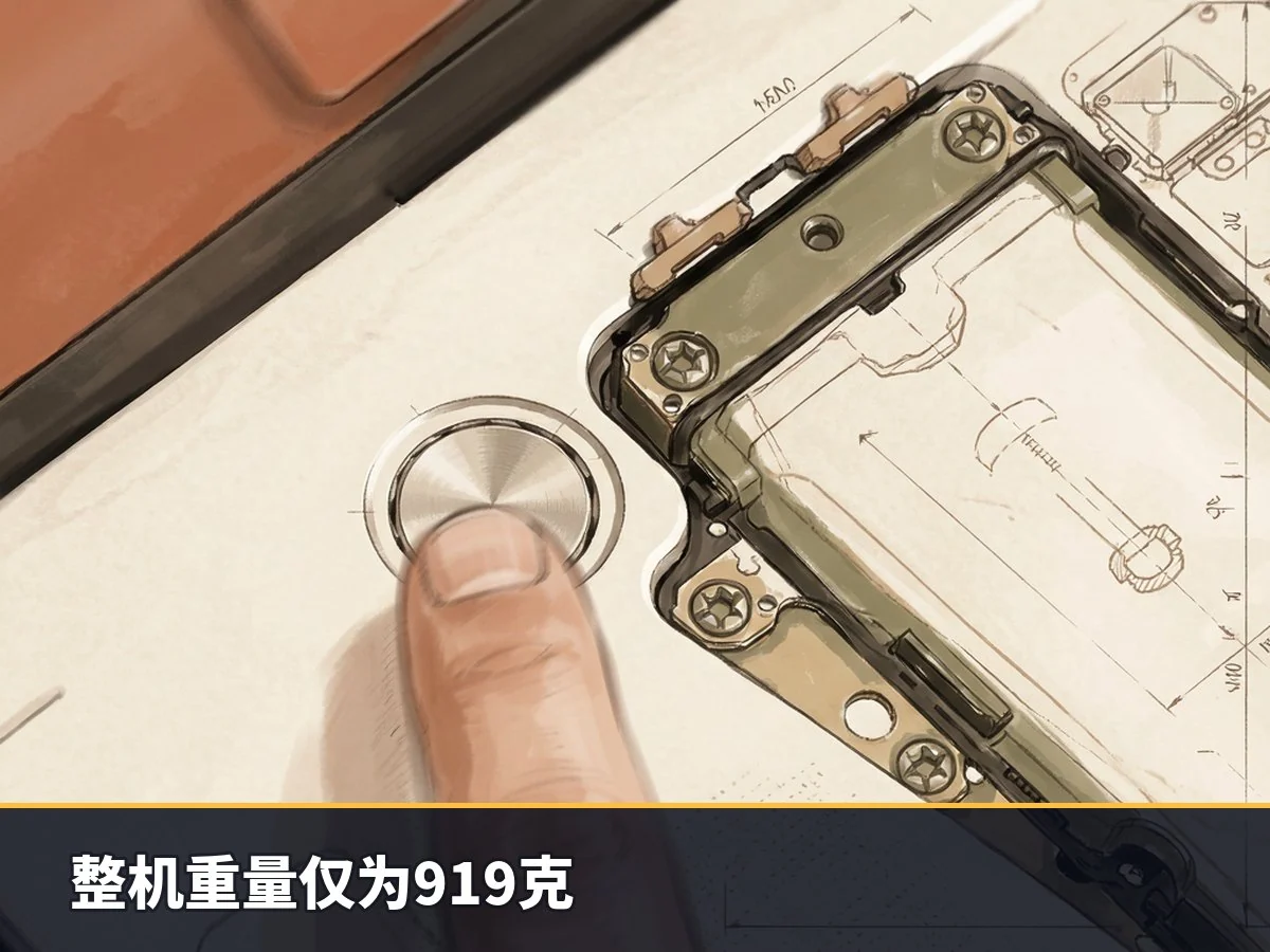 整机重量仅为919克