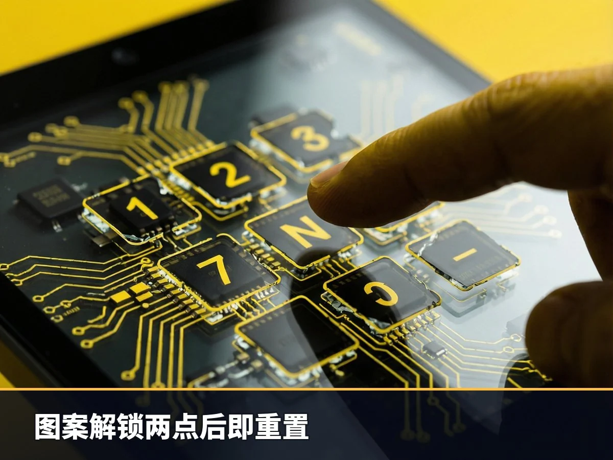 图案解锁两点后即重置