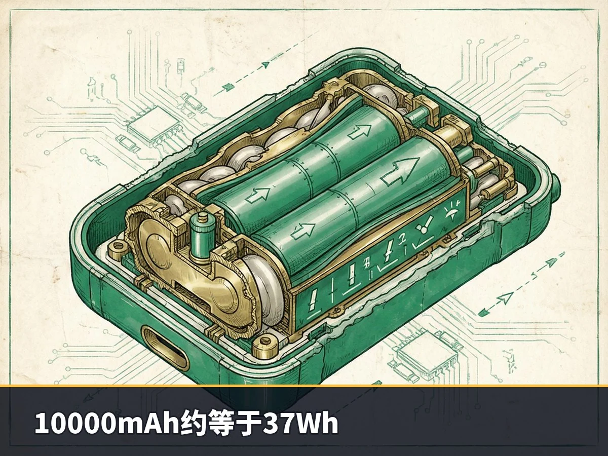 10000mAh约等于37Wh